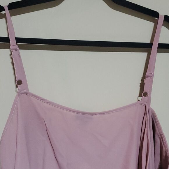TORRID Pink Dusty Georgette Pleated Cami Tunic - Size 2 - Picture 6 of 7